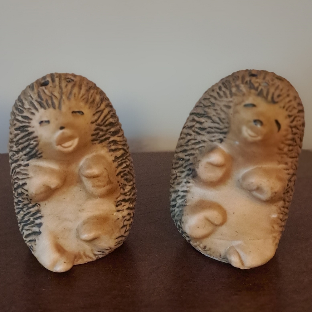 Vintage Hedgehog Shaped Salt and pepper shakers